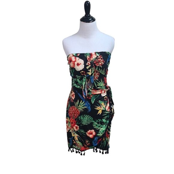 Shein Women's M Medium Halter Mini Dress Floral Print Sleeveless Elastic Waist - Picture 7 of 7